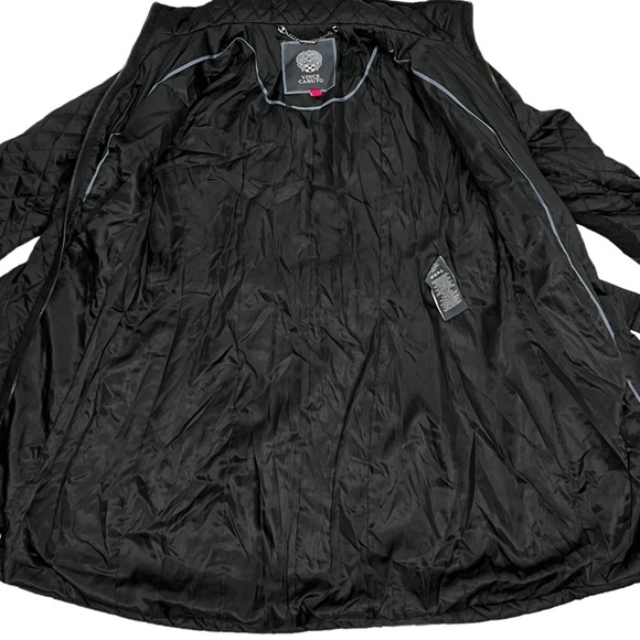 Vince Camuto Women's Quilted Jacket Size Small Belted Black Faux Suede Trim - Picture 8 of 15